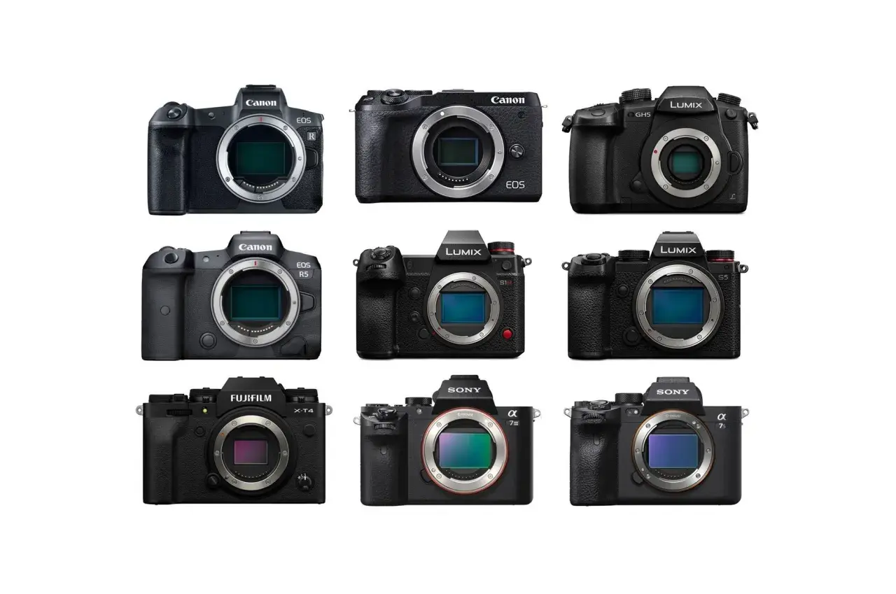 Kolekcja aparatów: Canon EOS R, R5, Lumix GH5, S1H, S5, Fujifilm X-T4, Sony Alpha 7 III, 7S III. Jaki aparat do filmowania wybrać?